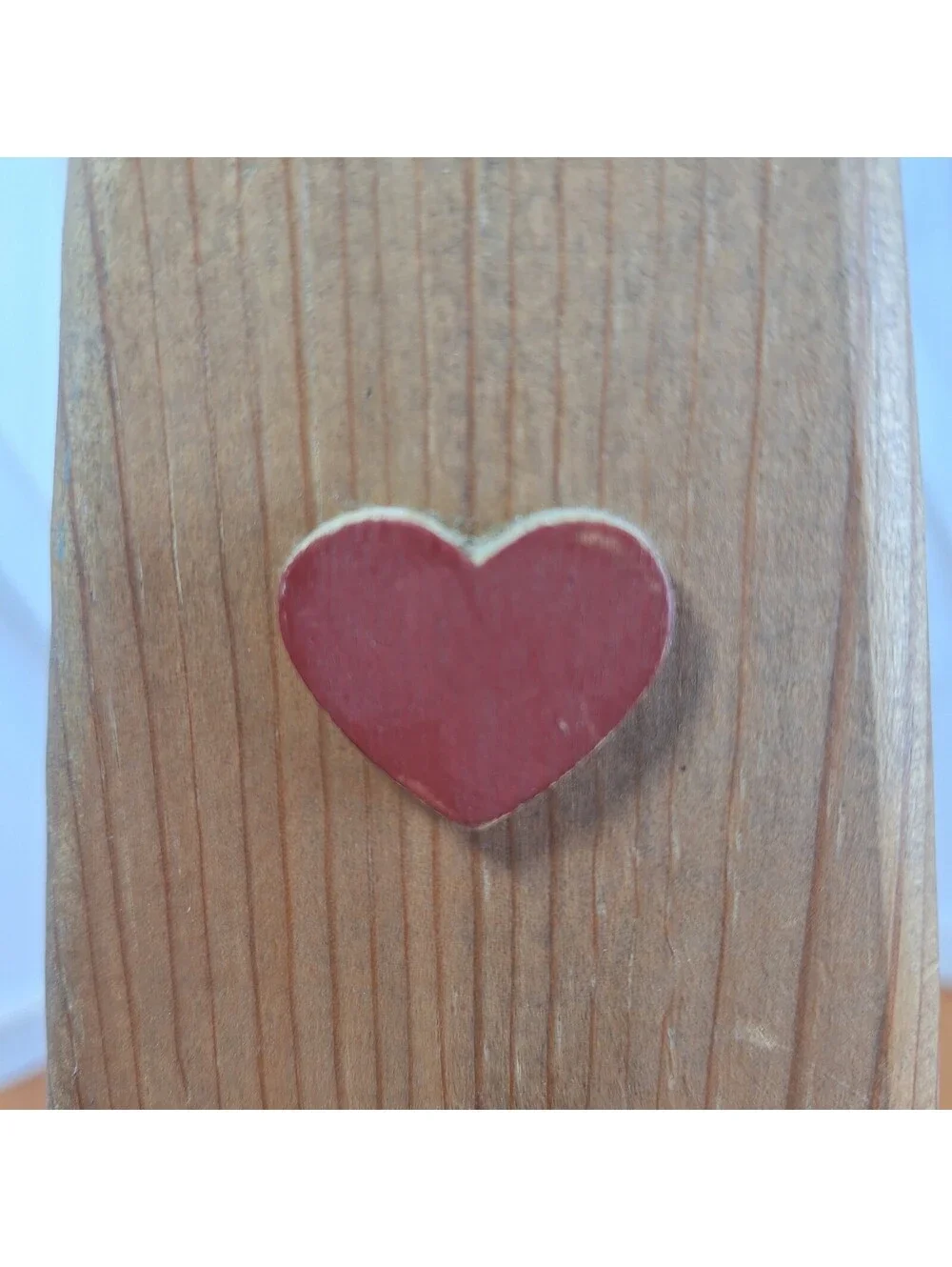 VTG Cottage Core Solid Wood Heart Doll Sized Wooden Chair 14